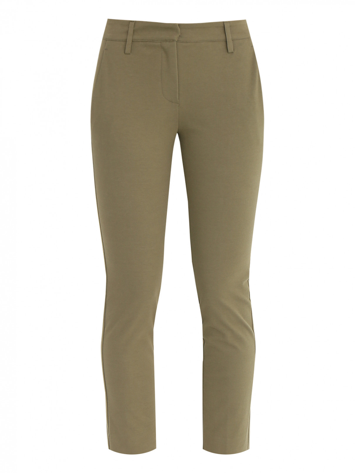 Зауженные брюки из хлопкового джерси Alysi  –  Общий вид  – Цвет:  Зеленый