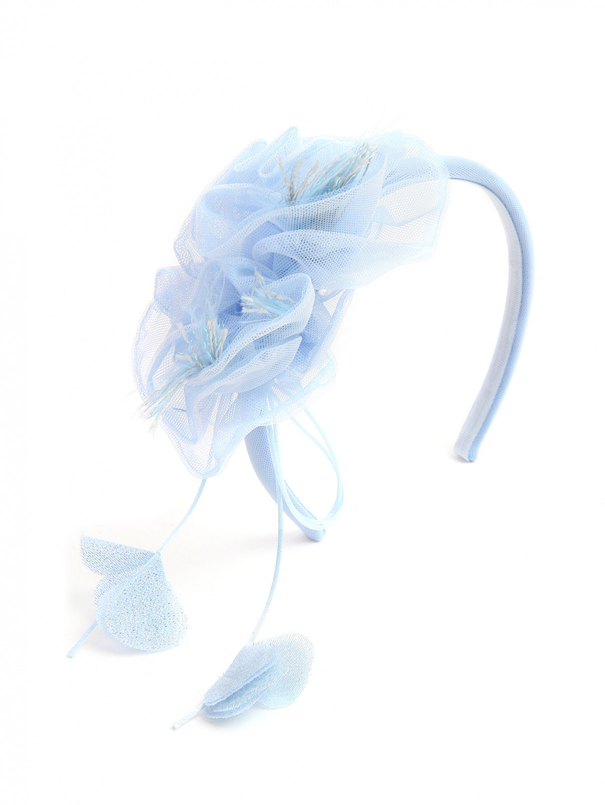 Ободок из сетки с бантом Aletta Couture  –  Общий вид  – Цвет:  Синий