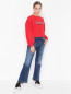 Хлопковые джинсы с принтом Gaelle  –  МодельОбщийВид