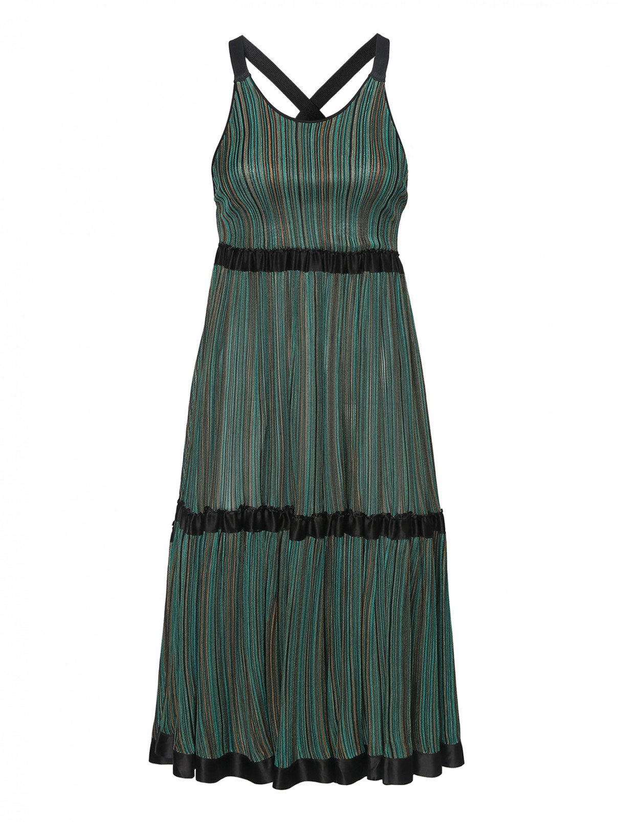 Платье свободного кроя в полоску Sonia Rykiel  –  Общий вид  – Цвет:  Узор