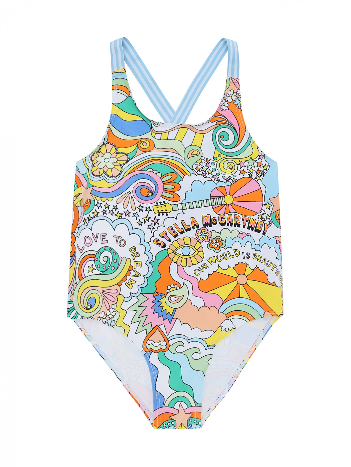 Слитный купальник с узором Stella McCartney kids  –  Общий вид  – Цвет:  Узор