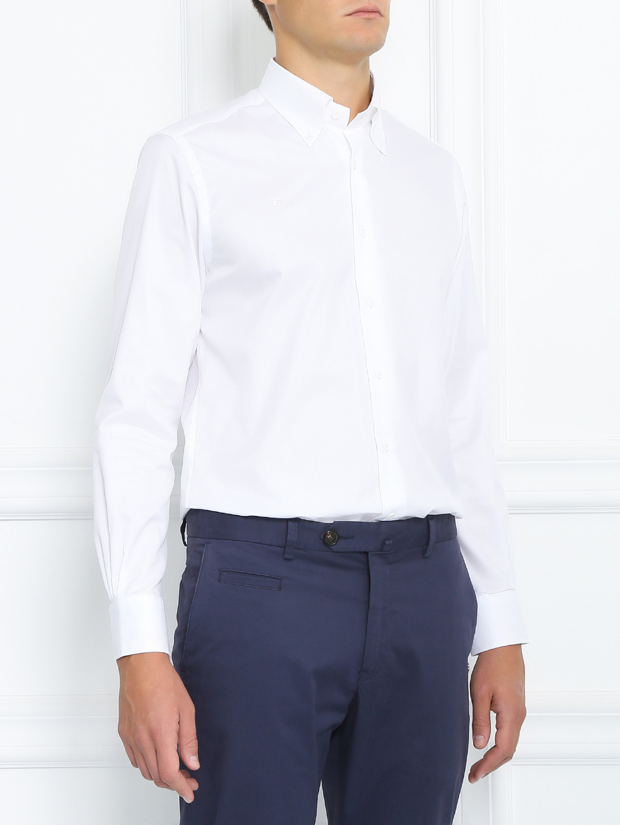 Рубашка из хлопка BOSCO  –  Модель Верх-Низ  – Цвет:  Белый
