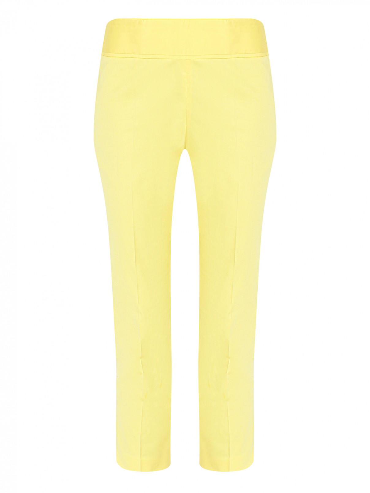 Укороченные брюки из хлопка BOUTIQUE MOSCHINO  –  Общий вид  – Цвет:  Желтый