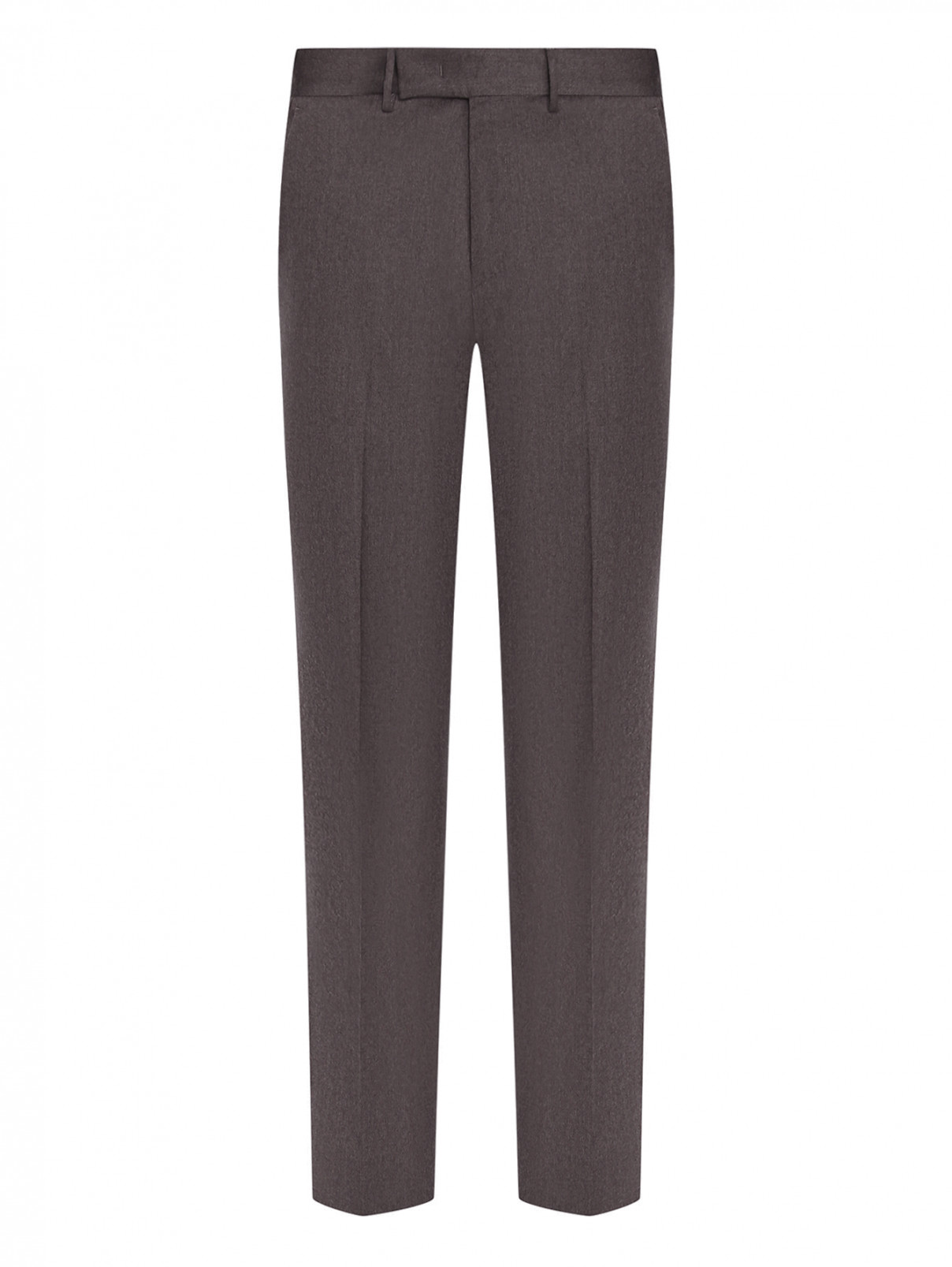 Зауженные брюки из шерсти PT Torino  –  Общий вид  – Цвет:  Коричневый