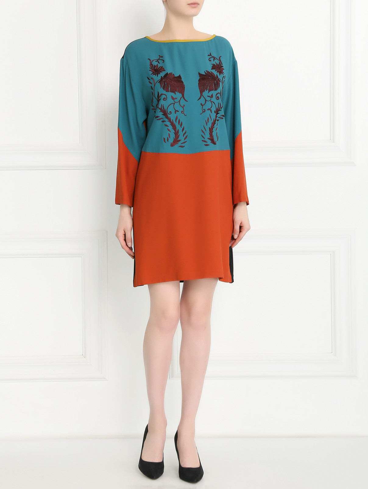 Платье-мини свободного кроя с вышивкой Antonio Marras  –  Модель Общий вид  – Цвет:  Мультиколор