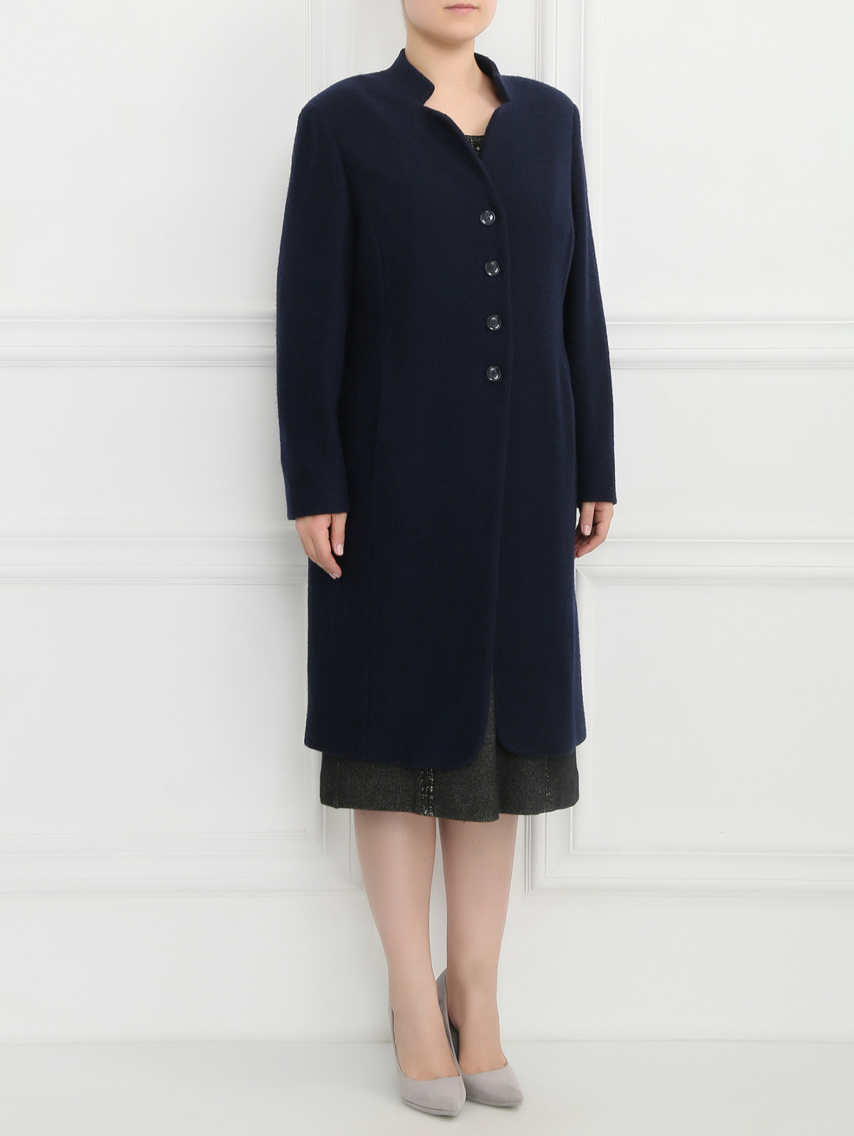 Пальто из шерсти Marina Rinaldi  –  Модель Общий вид  – Цвет:  Синий