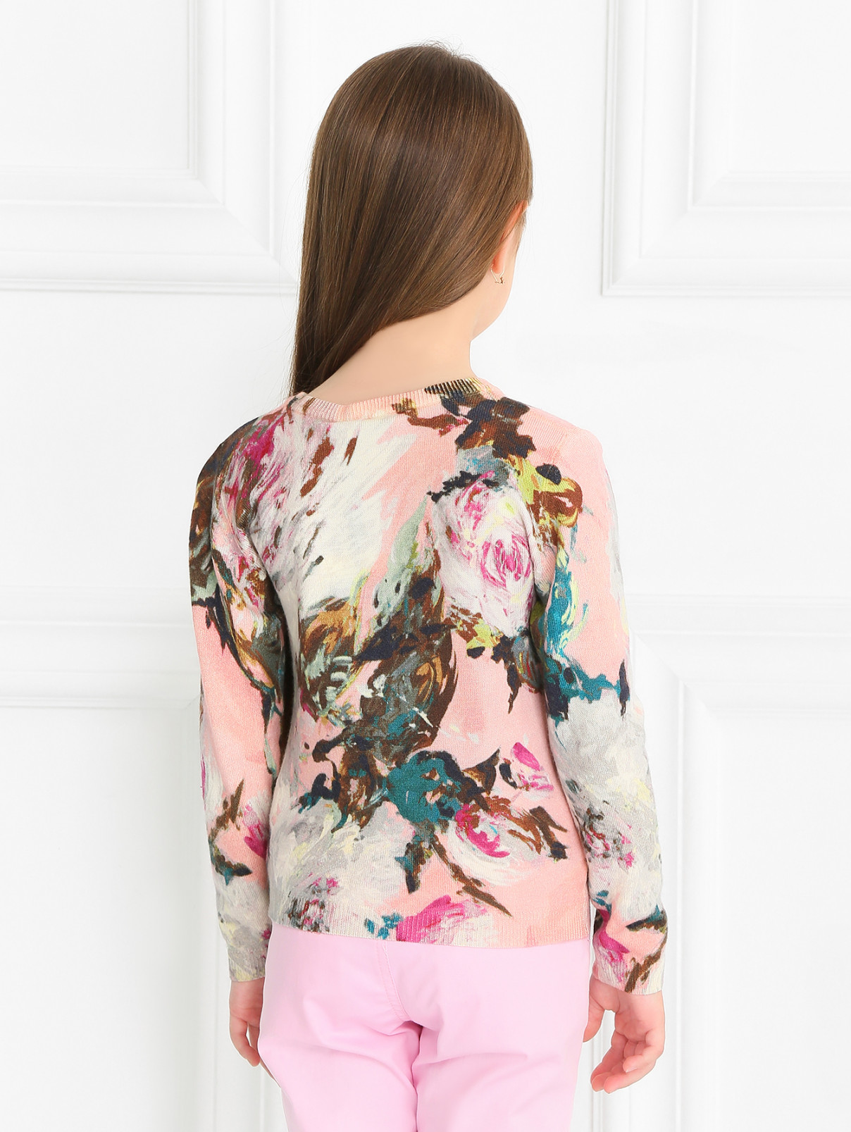 Кардиган из шерсти с цветочным узором Dolce & Gabbana  –  Модель Верх-Низ1  – Цвет:  Узор