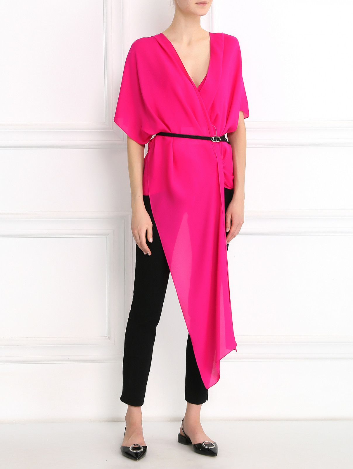 Блуза из шелка с запахом Barbara Bui  –  Модель Общий вид  – Цвет:  Розовый