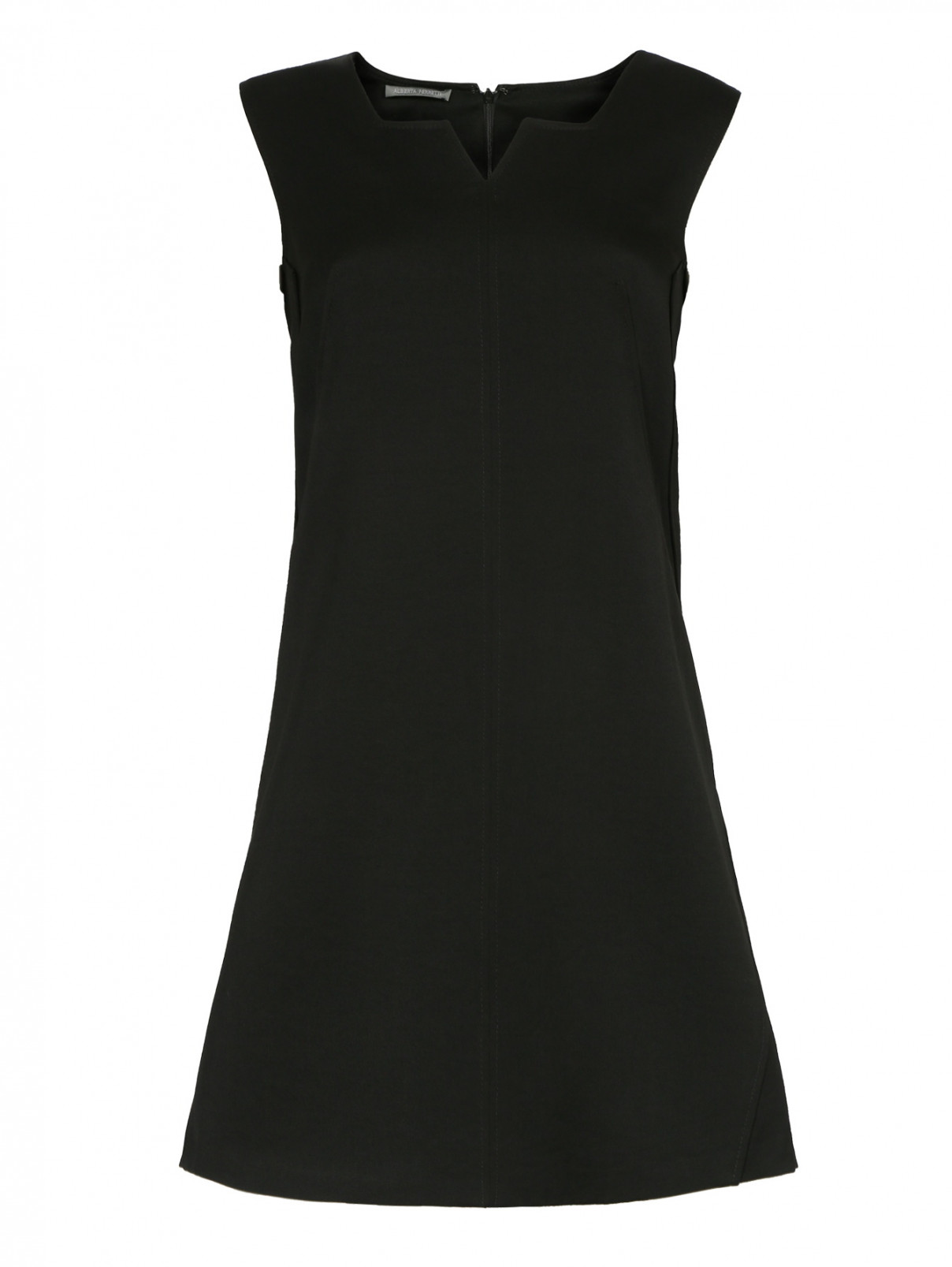 Мини-платье из шерсти Alberta Ferretti  –  Общий вид  – Цвет:  Черный