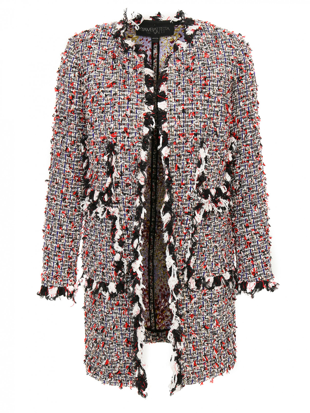 Пальто из смесовой шерсти с узором и декоративной отделкой Giambattista Valli  –  Общий вид  – Цвет:  Узор