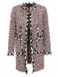 Пальто из смесовой шерсти с узором и декоративной отделкой Giambattista Valli  –  Общий вид