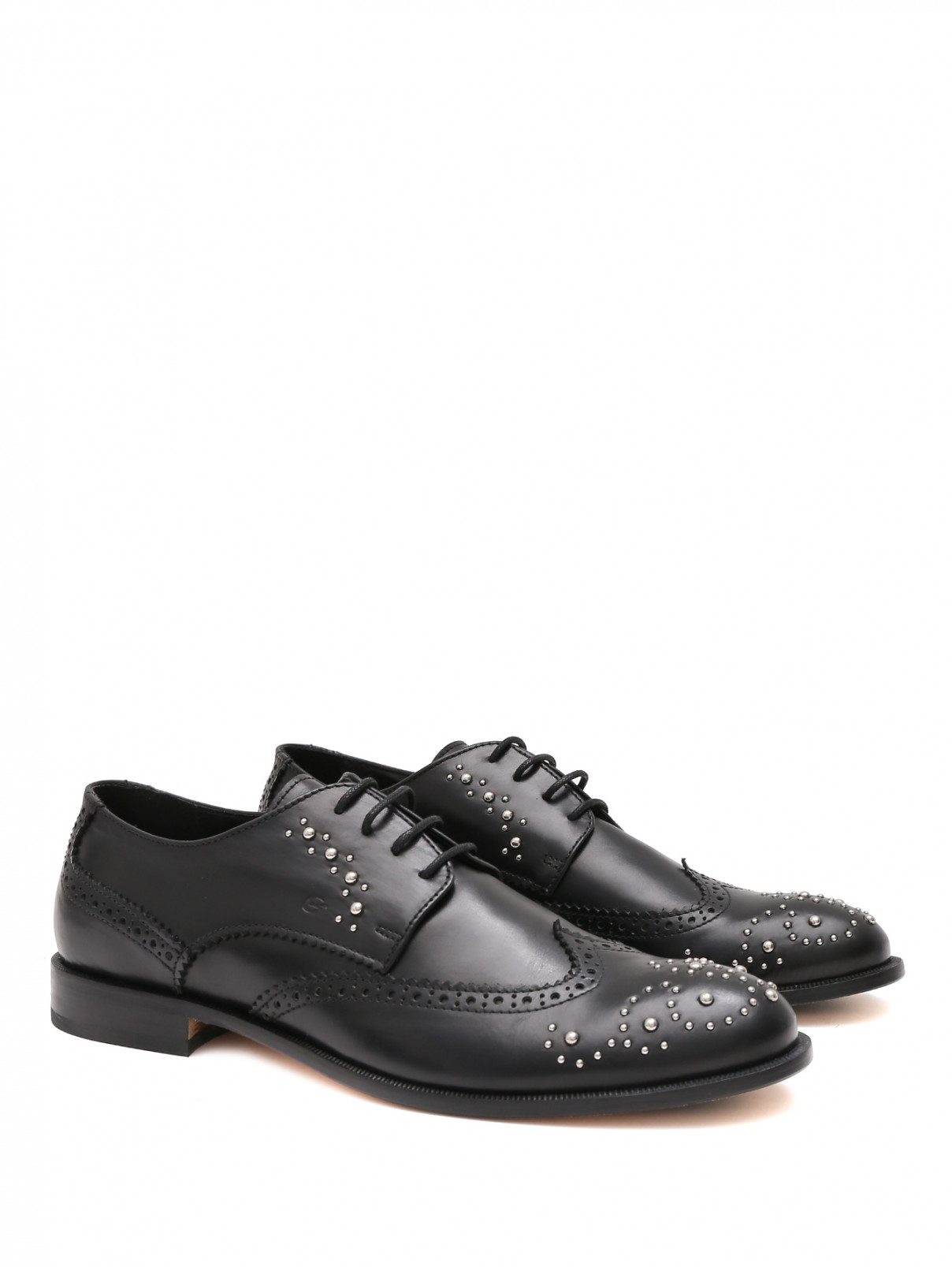 Туфли с металлическим декором Gallucci  –  Общий вид  – Цвет:  Черный