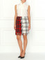 Шерстяная юбка-карандаш в клетку Moschino Couture  –  Модель Общий вид