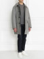 Пальто пуховое из шерсти на молнии с капюшоном Jil Sander  –  Модель Общий вид
