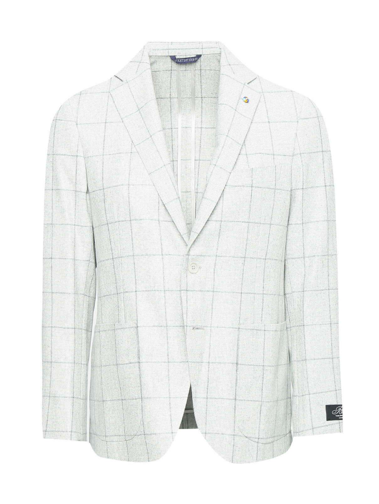 Пиджак из шерсти с узором Belvest  –  Общий вид  – Цвет:  Серый