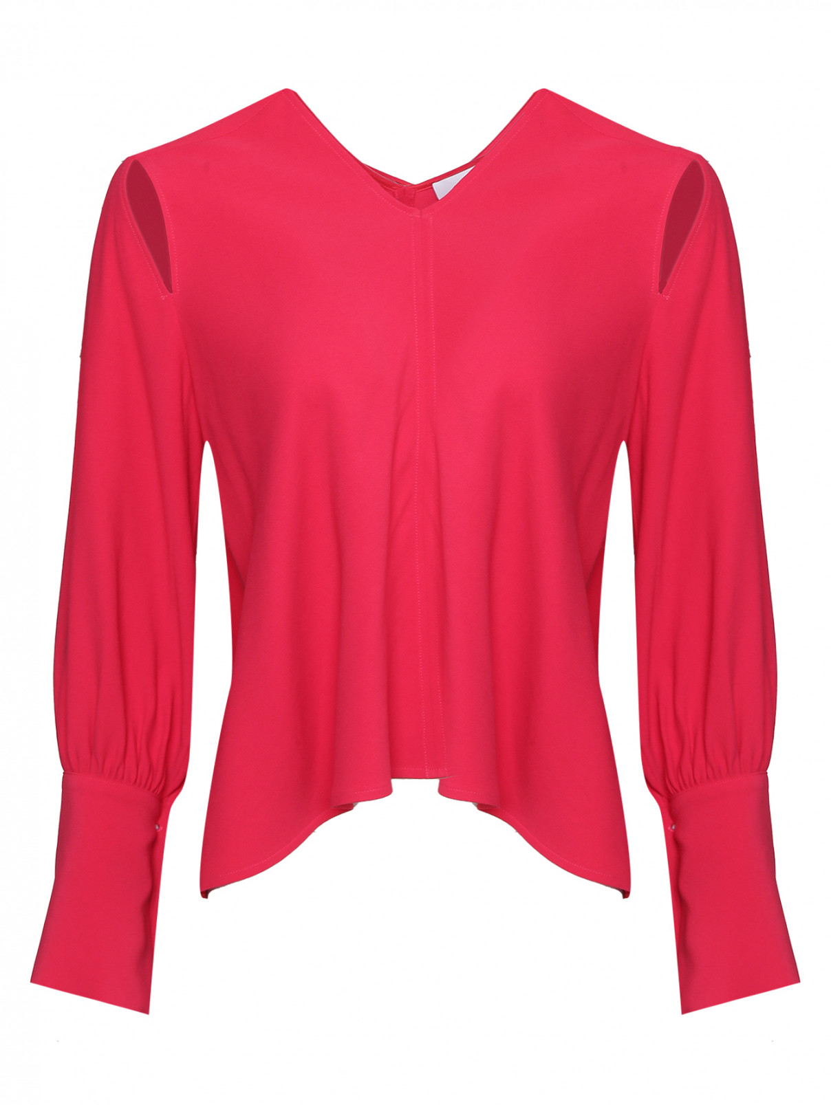 Блуза из вискозы с разрезами Erika Cavallini  –  Общий вид  – Цвет:  Розовый