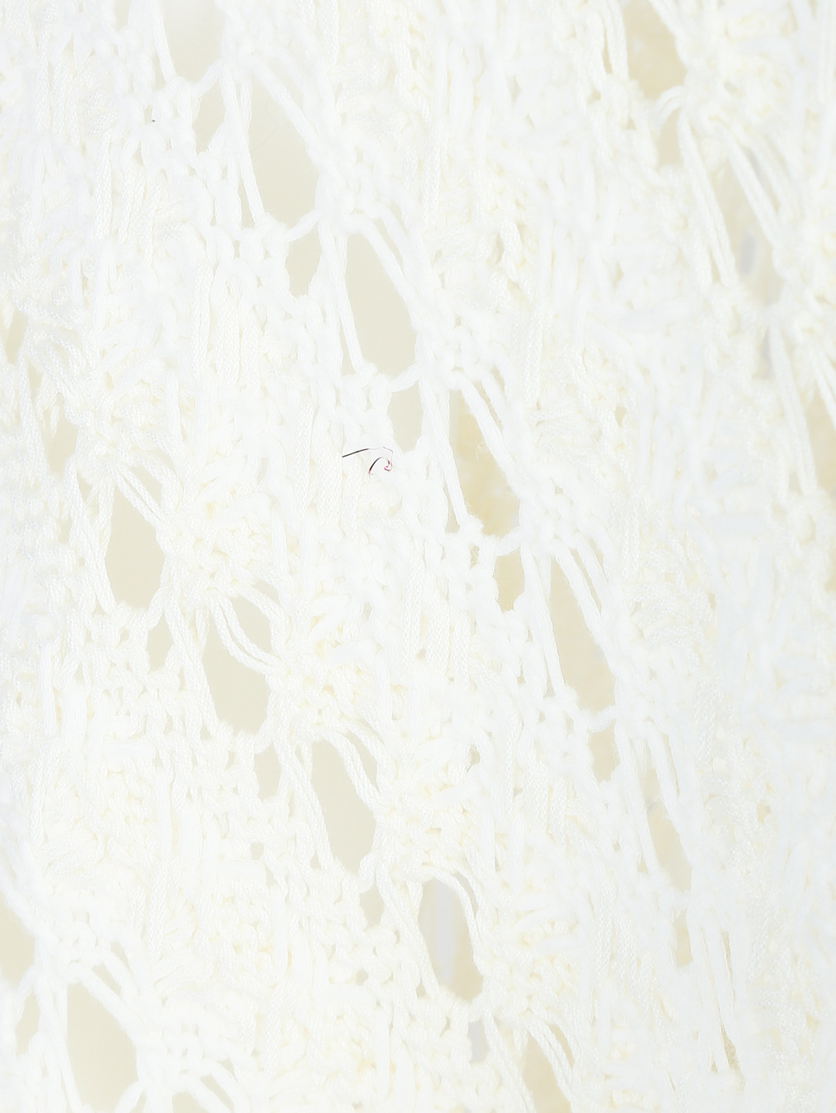 Длинное пончо крупной вязки Philosophy di Lorenzo Serafini  –  Деталь1  – Цвет:  Белый