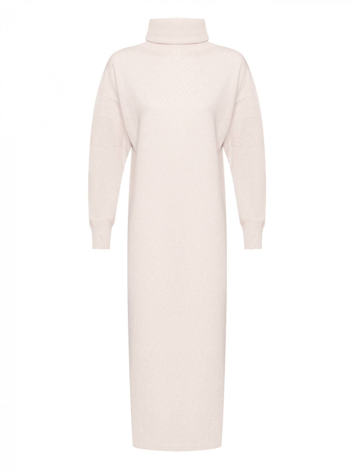 Трикотажное платье из кашемира с разрезом Malo  –  Общий вид  – Цвет:  Серый