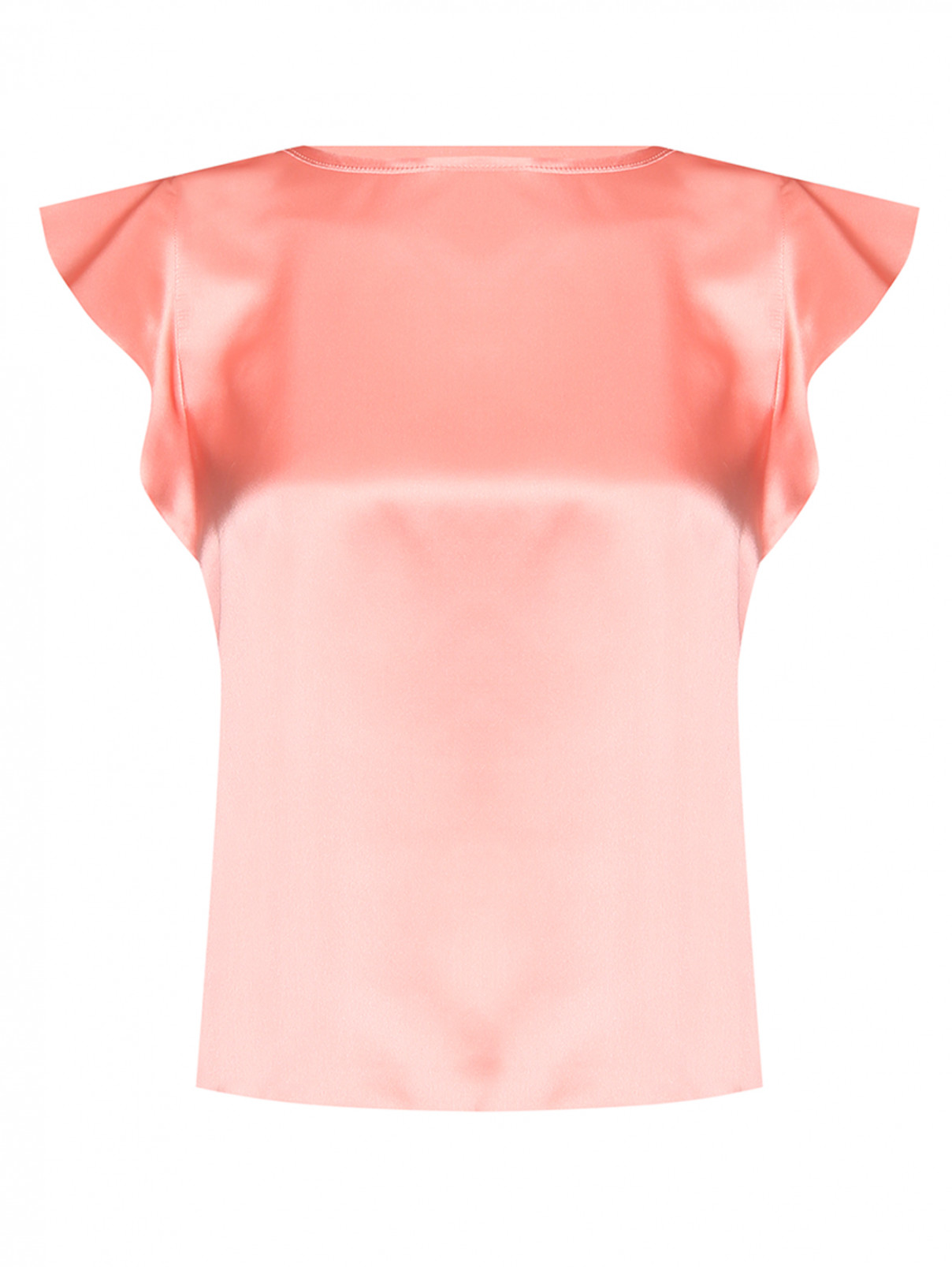 Блуза из шелка с воланами Max&Co  –  Общий вид  – Цвет:  Розовый