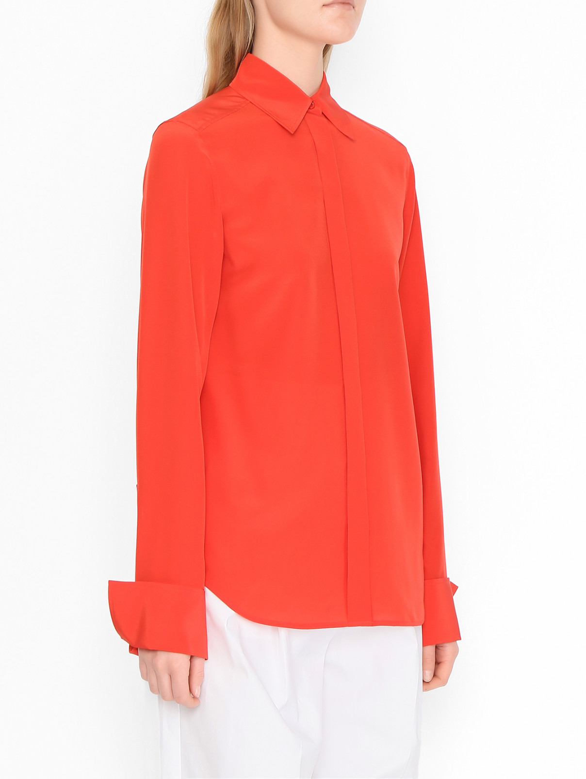 Блуза из шелка Sportmax  –  МодельВерхНиз  – Цвет:  Красный