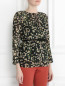 Блуза из шелка с цветочным узором Moschino  –  Модель Верх-Низ
