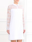 Платье с кружевными вставками и фигурным воротником Carven  –  Модель Верх-Низ