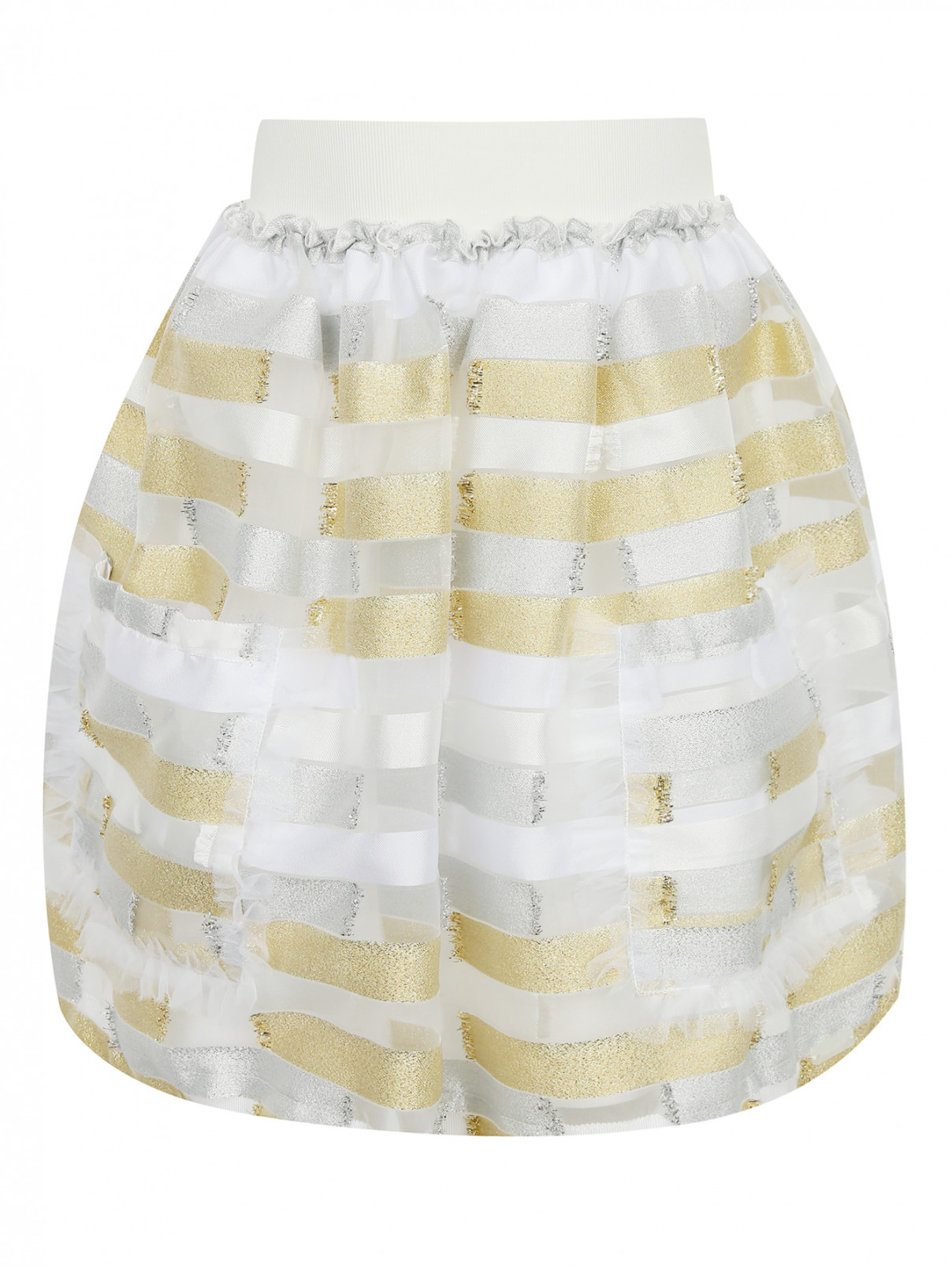 Пышная юбка на резинке MiMiSol  –  Общий вид  – Цвет:  Белый