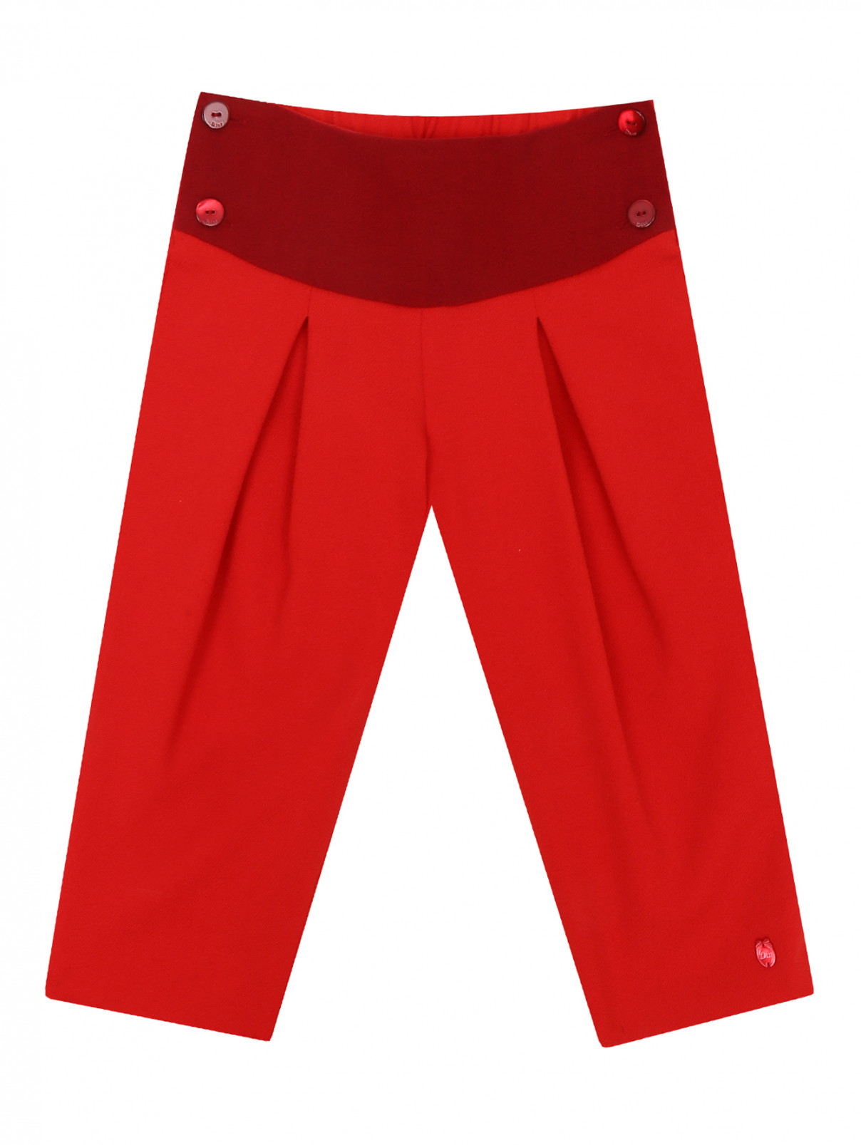 Фактурные брюки на резинке Baby Dior  –  Общий вид  – Цвет:  Красный