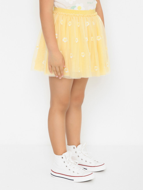 Юбка из сетки с вышивкой Stella McCartney kids - МодельВерхНиз