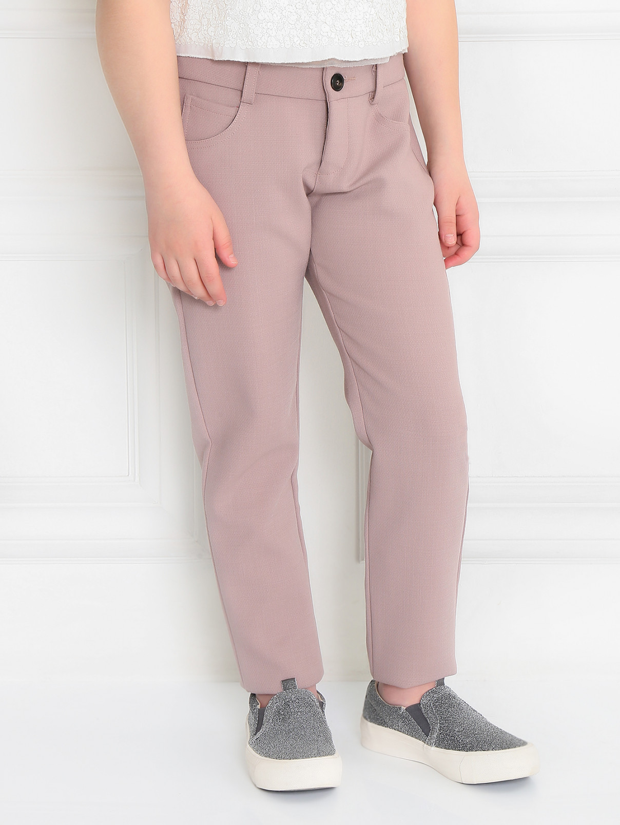 Классические брюки прямого кроя Marni  –  Модель Верх-Низ  – Цвет:  Розовый