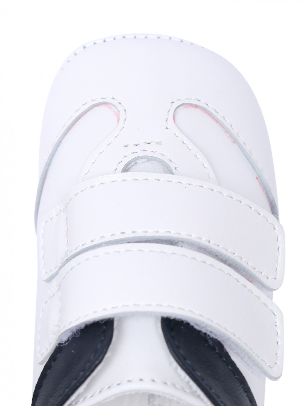 Кроссовки из кожи на липучках Emporio Armani  –  Обтравка3  – Цвет:  Белый