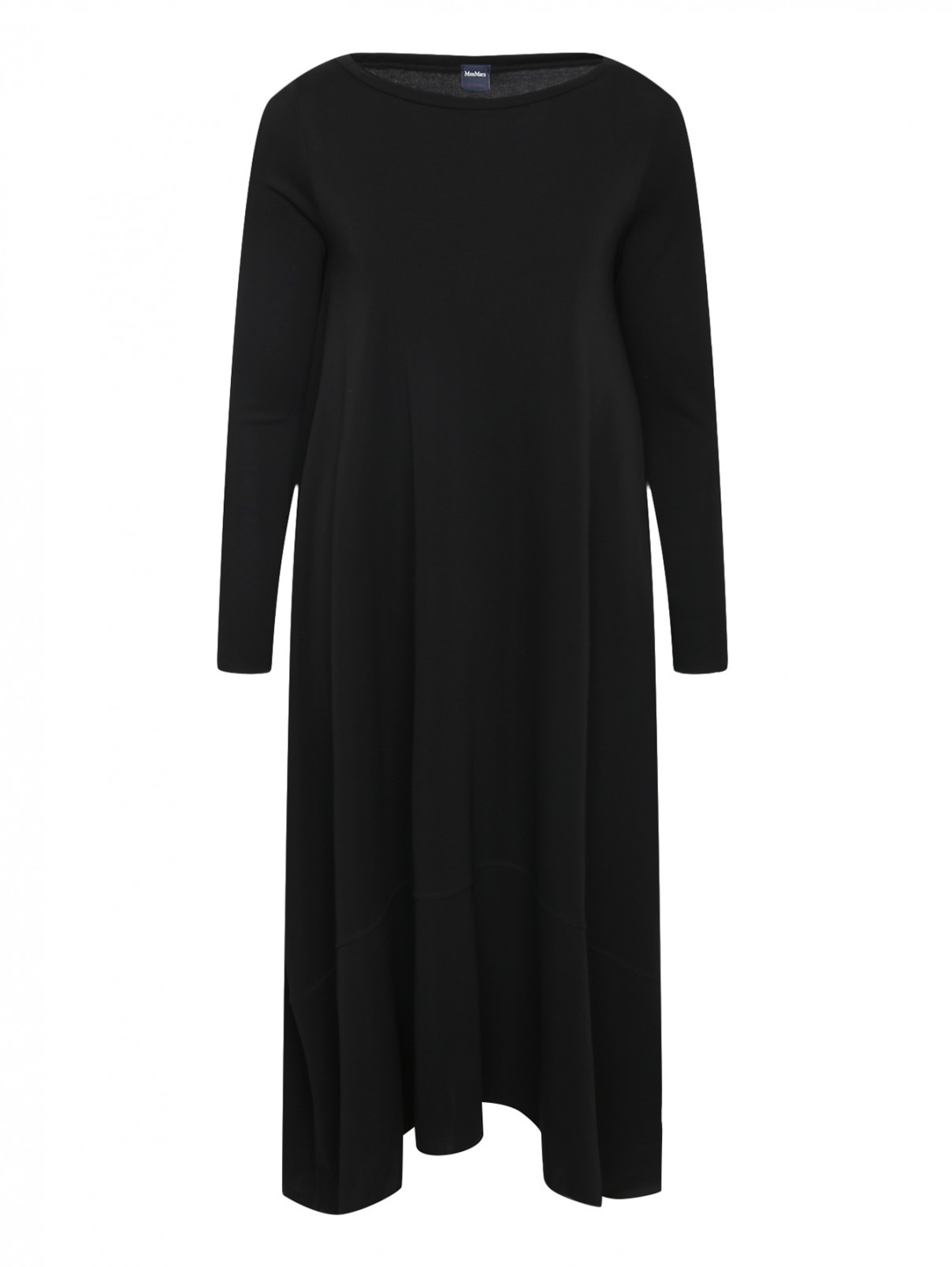 Трикотажное платье свободного кроя Max Mara  –  Общий вид  – Цвет:  Черный