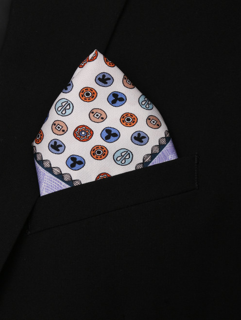 Платок карманный из шелка с узором - Общий вид