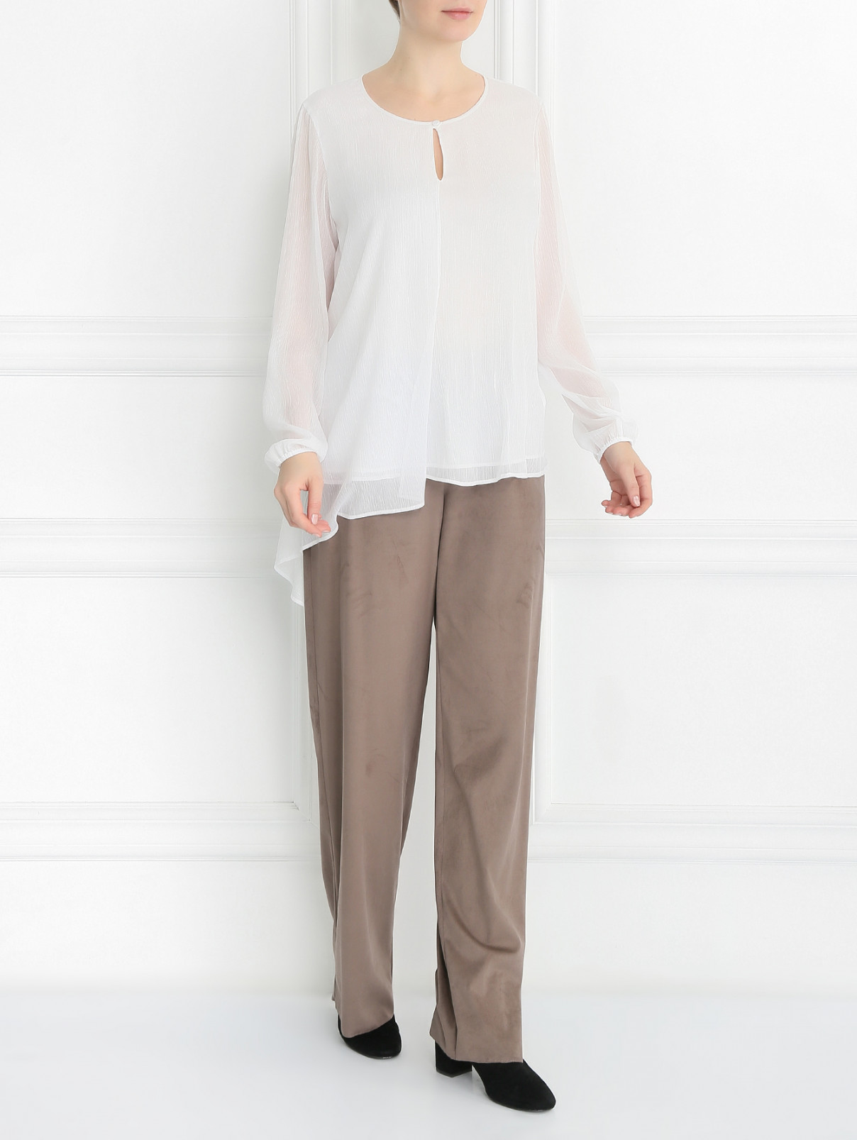 Блуза с длинным рукавом Persona by Marina Rinaldi  –  Модель Общий вид  – Цвет:  Белый