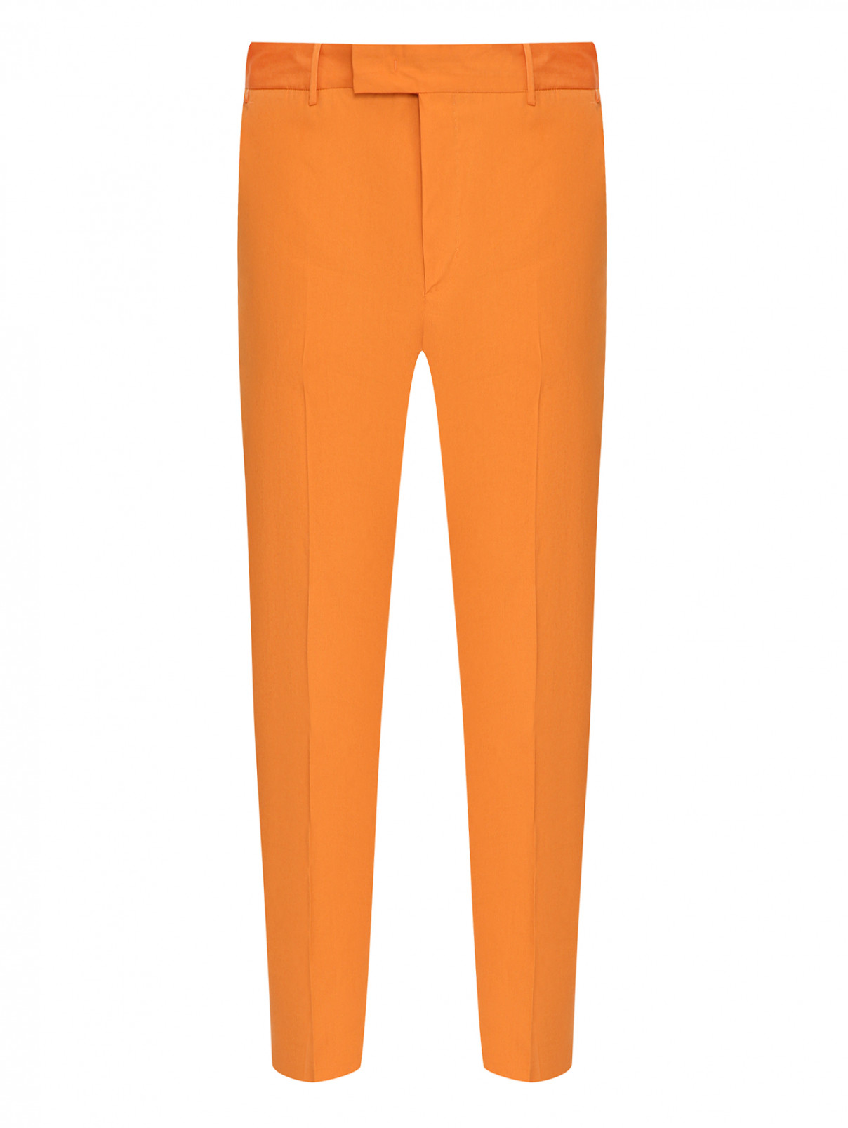 Брюки из хлопка прямого кроя PT Torino  –  Общий вид  – Цвет:  Оранжевый