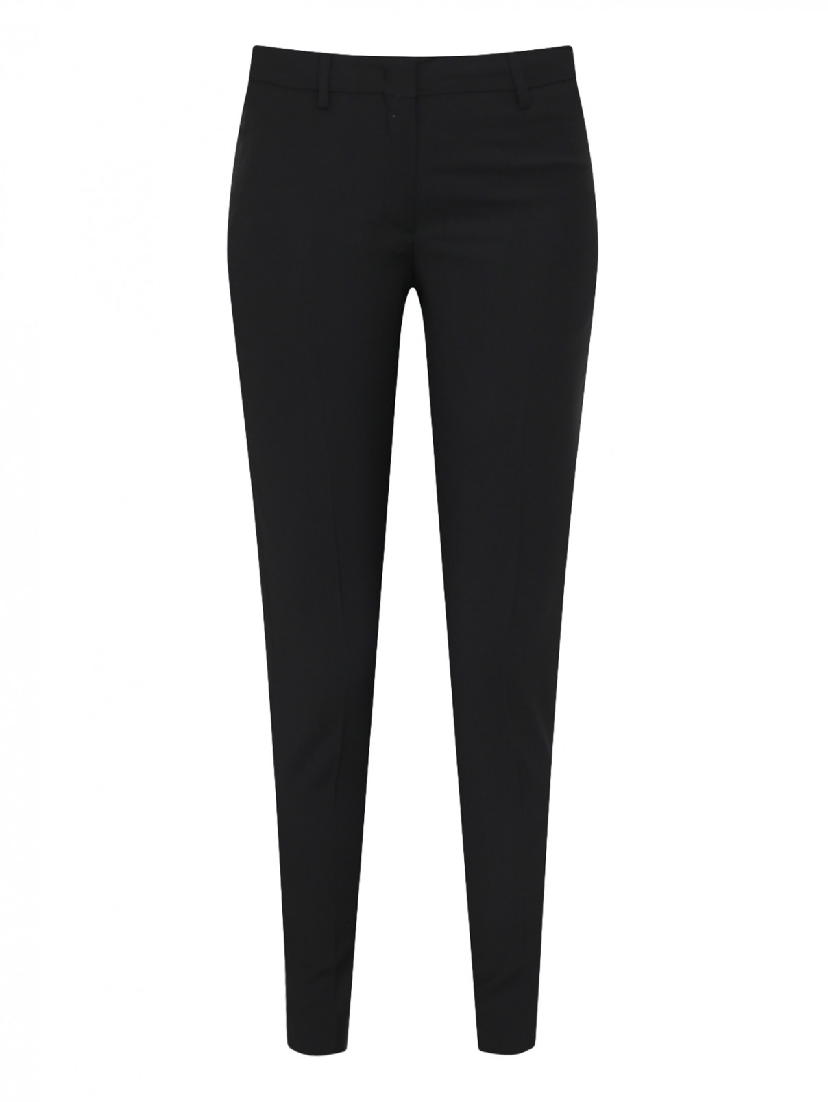 Укороченные брюки из шерсти Paul Smith  –  Общий вид  – Цвет:  Черный