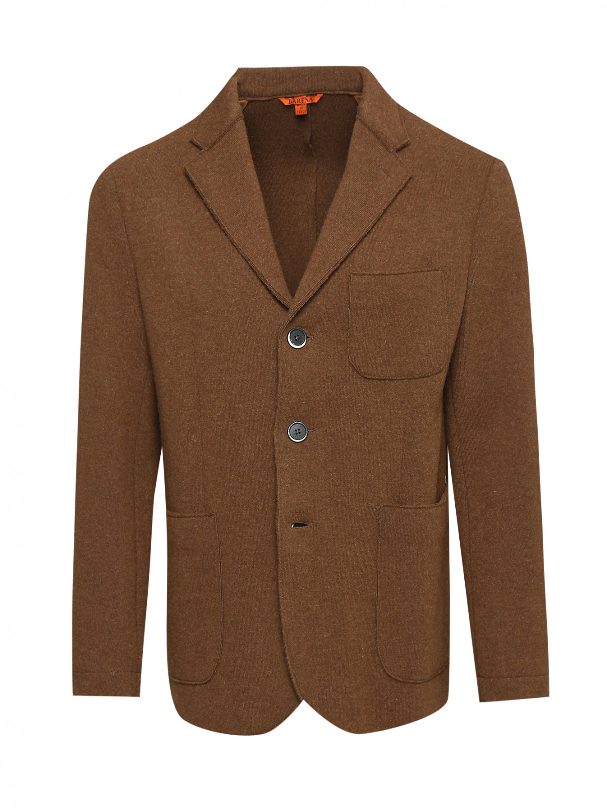 Пиджак из шерсти с накладными карманами Barena  –  Общий вид  – Цвет:  Коричневый