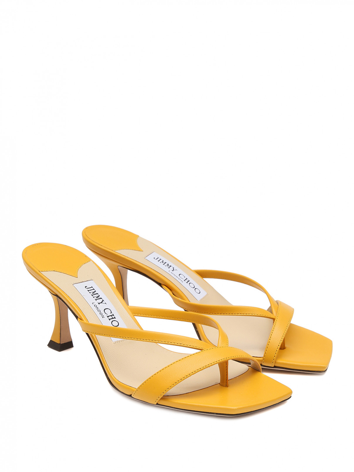 Босоножки на каблуке Jimmy Choo  –  Общий вид  – Цвет:  Желтый