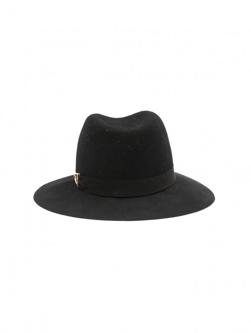 Шляпа из шерсти с золотой фурнитурой - Обтравка2