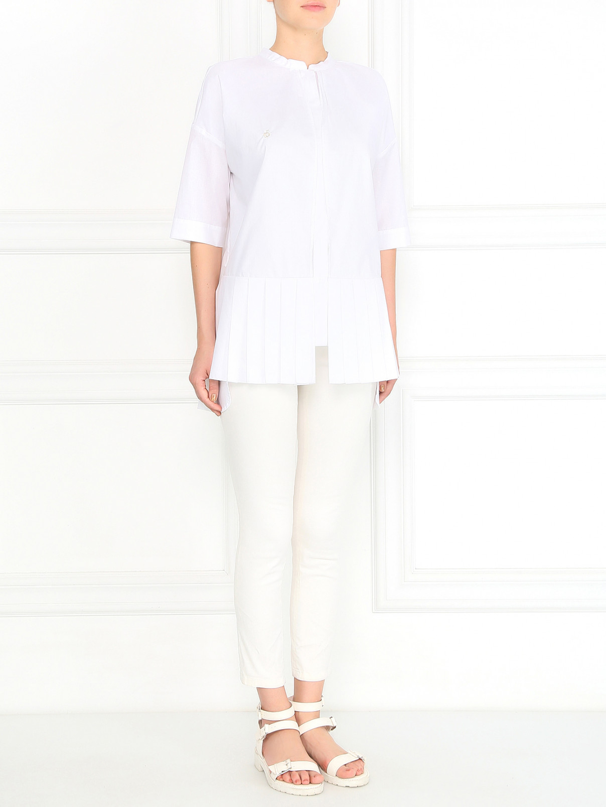Блуза из хлопка с рукавом 3/4 BOSCO  –  Модель Общий вид  – Цвет:  Белый