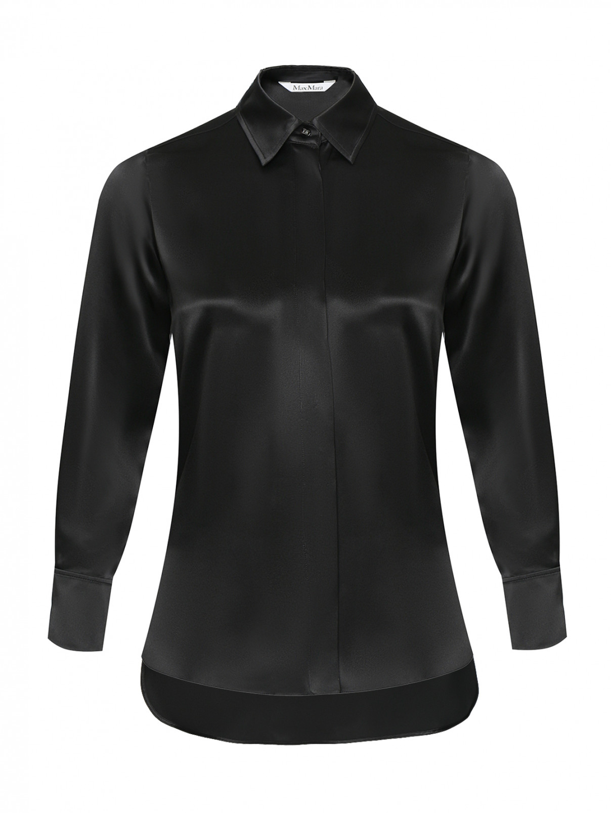 Блуза из шёлка Max Mara  –  Общий вид  – Цвет:  Черный