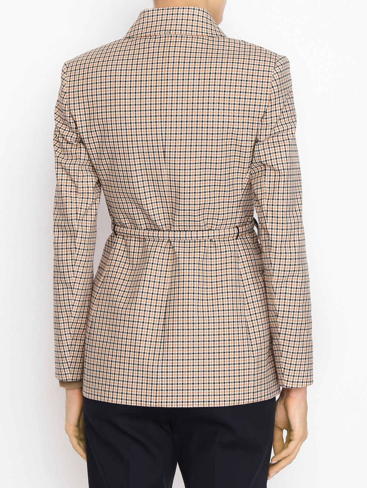 Жакет из хлопка с поясом Sportmax  –  МодельВерхНиз1  – Цвет:  Узор