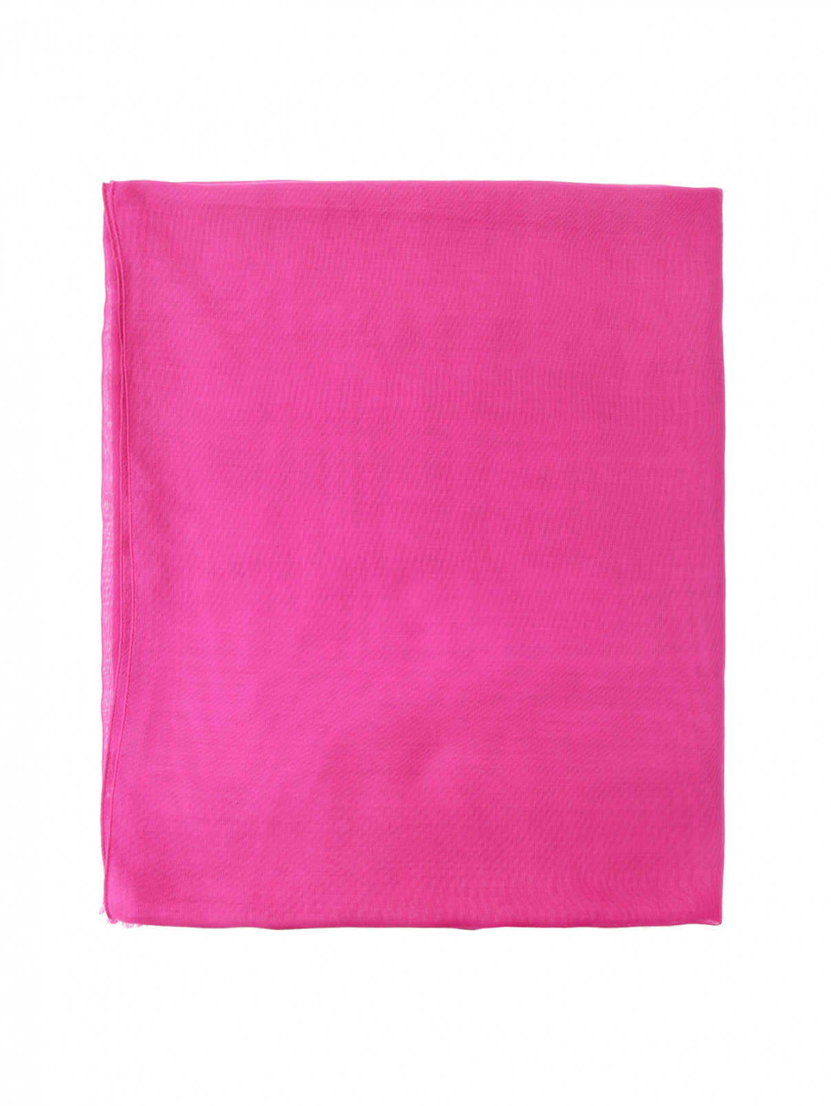 Однотонный шарф с бахромой Weekend Max Mara  –  Общий вид  – Цвет:  Розовый