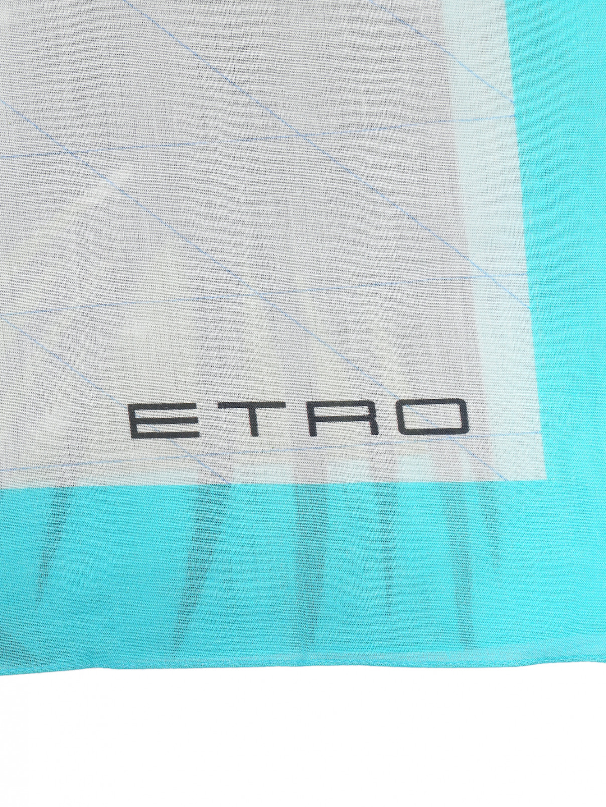 Парео из хлопка Etro  –  Деталь1  – Цвет:  Синий