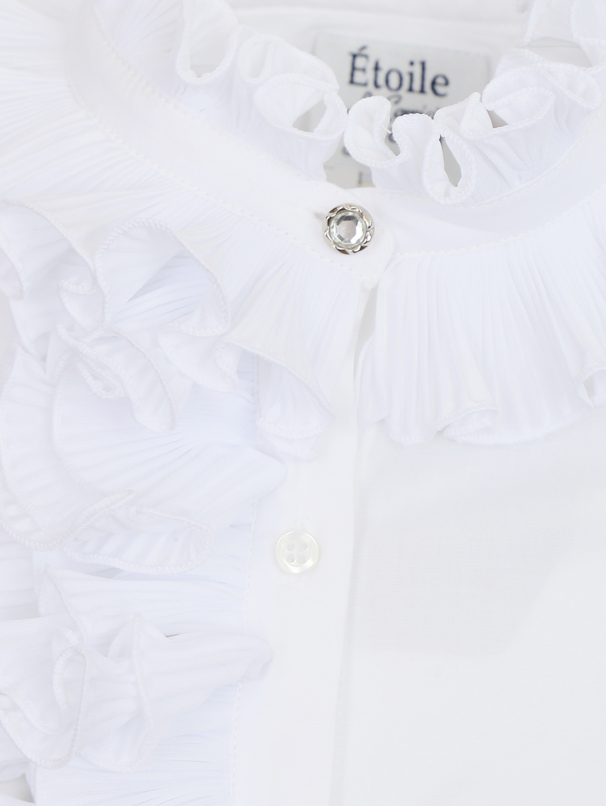 Хлопковая блуза с коротким рукавом Aletta Couture  –  Деталь1  – Цвет:  Белый