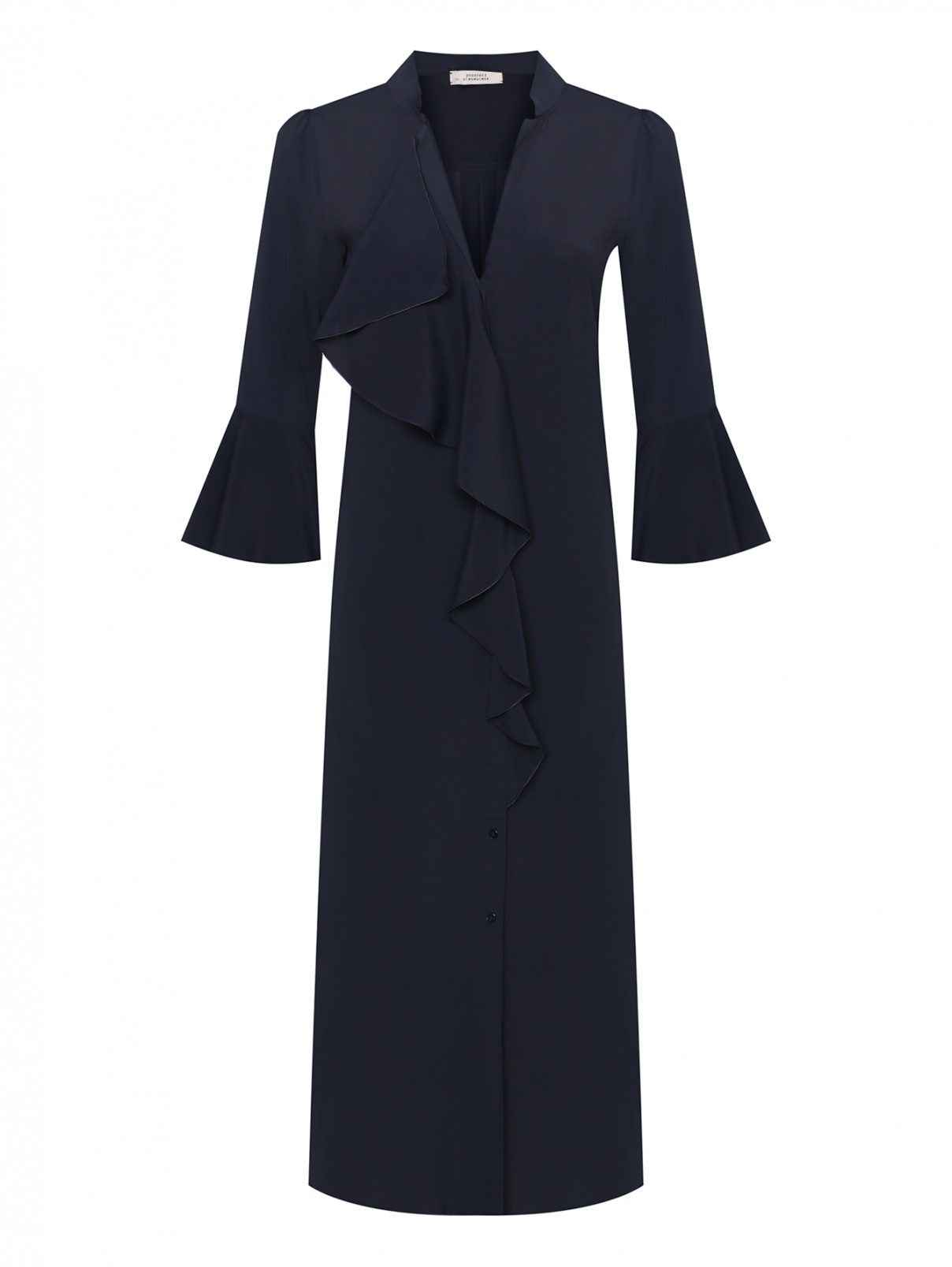 Платье на пуговицах с карманами Dorothee Schumacher  –  Общий вид  – Цвет:  Синий