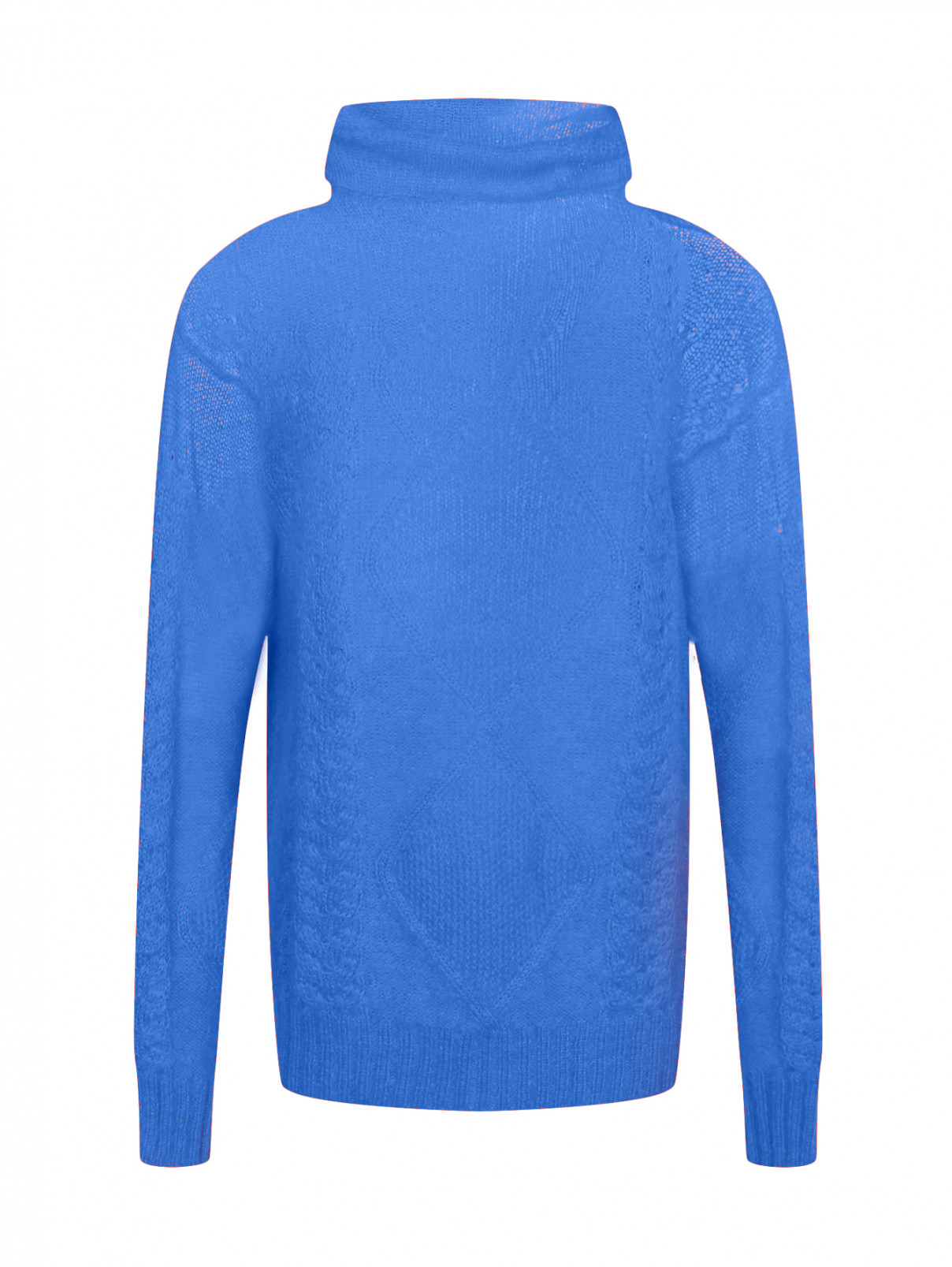 Удлиненный свитер из шерсти Maison Margiela  –  Общий вид  – Цвет:  Синий