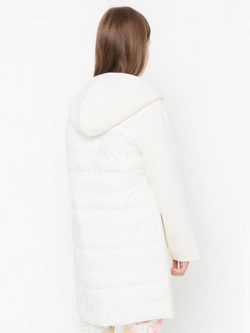 Комбинированное пальто с поясом - МодельВерхНиз1