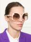 Очки солнцезащитные из пластика с узором Viktoria Beckham  –  МодельОбщийВид