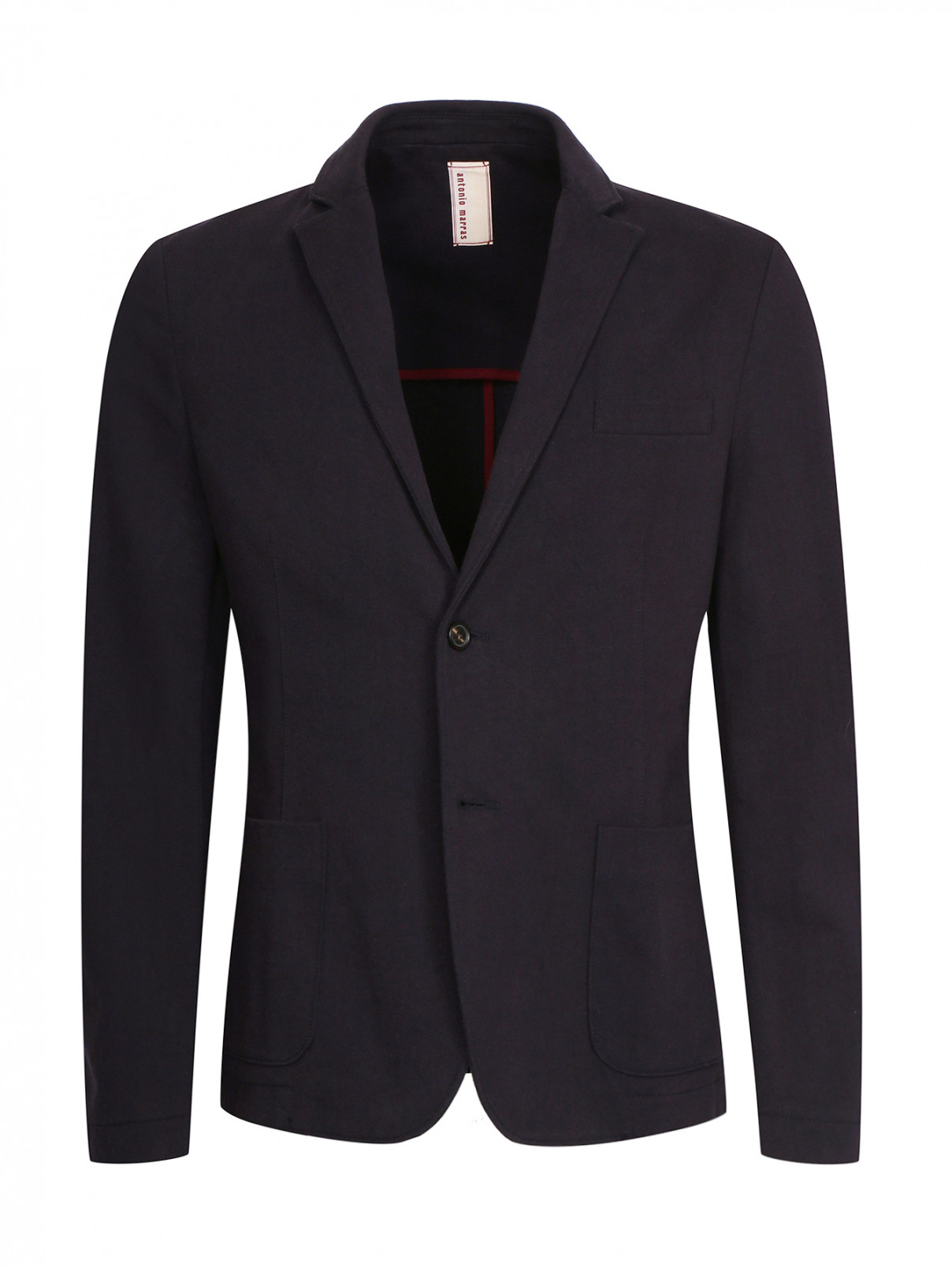 Пиджак однобортный из хлопка Antonio Marras  –  Общий вид  – Цвет:  Синий